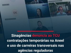 Sinagências denuncia ao TCU contratações temporárias na Aneel e uso de carreiras transversais nas agências reguladoras